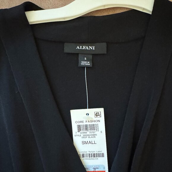 NWT Alfani Knot Front Black Sleeveless Blouse - Picture 2 of 3